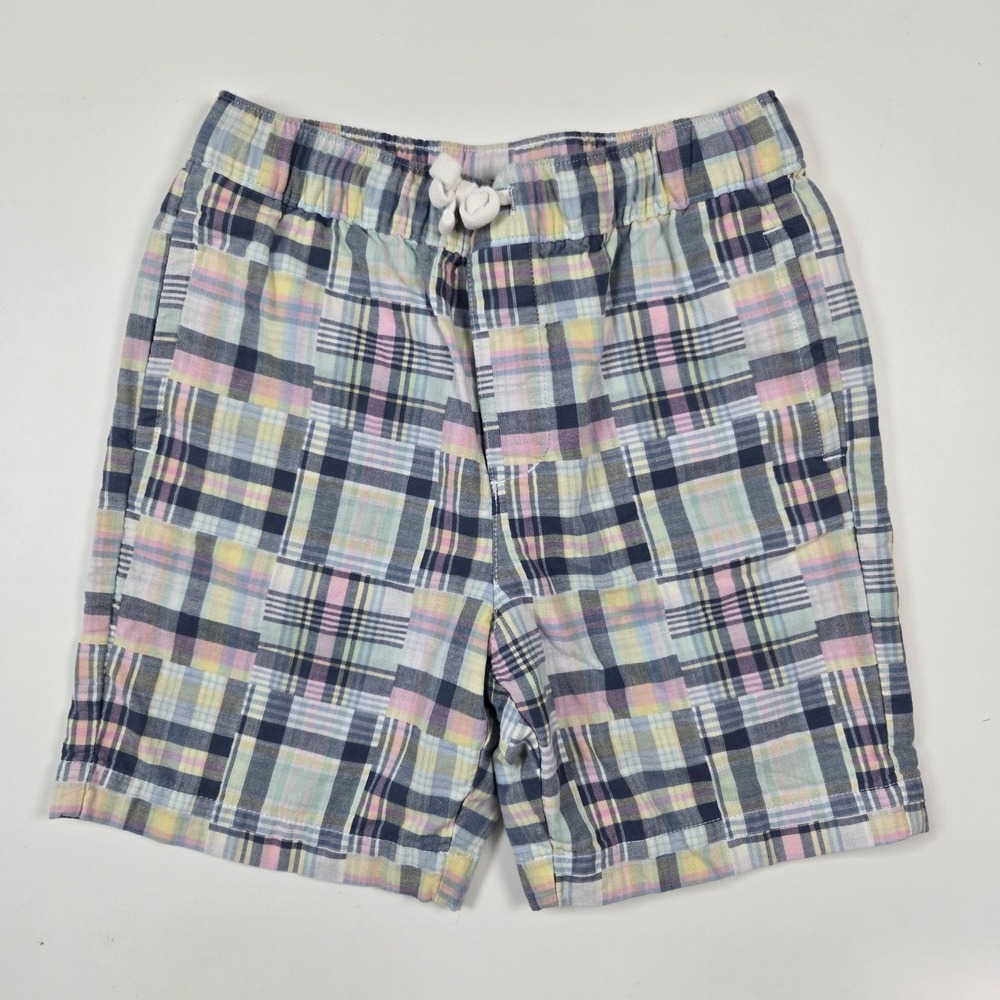 Janie and Jack Boys 8 Patchwork Plaid Shorts Cotton Elastic Waist Easter